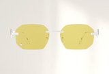 Lunettes de luxe de soleil Dyades or gris 18ct - Verre jaune clair rock - Vue face