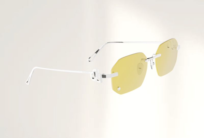 Lunettes de luxe de soleil Dyades or gris 18ct - Verre jaune clair rock - Vue profil