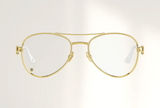 Lunettes de luxe pour écran Dyades dorée - Verre anti-lumière bleue concorde - Laque blanche - Vue face