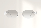 Lunettes de luxe de vue Dyades or gris 18ct - Verre optique sans correction dome - Vue face