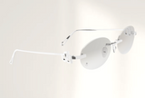 Lunettes de luxe de vue Dyades or gris 18ct - Verre optique sans correction dome - Vue profil