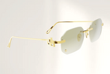 Lunettes de luxe de vue Dyades or jaune 18ct - Verre optique sans correction rock - Vue profil