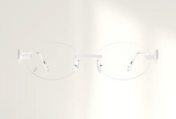 Lunettes de luxe pour écran Dyades or gris 18ct - Verre anti-lumière bleue dome - Vue face