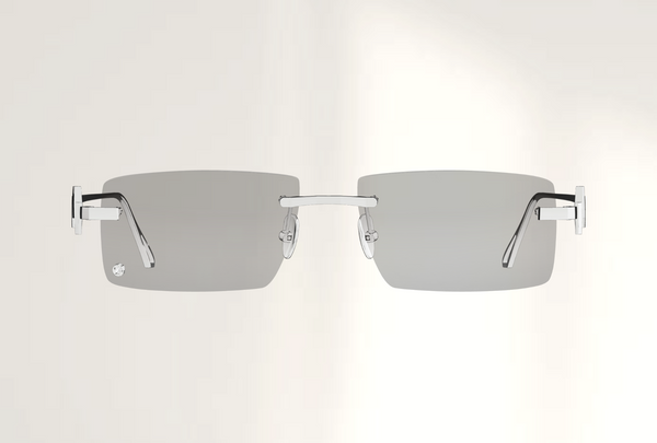 Lunettes de luxe de vue Dyades or blanc 18ct - Verre optique sans correction rectangles - Vue face